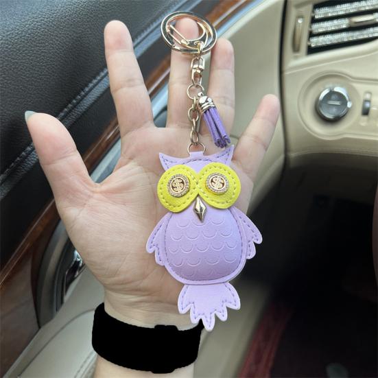 Брелок для ключей в виде совы, компактный, легкий, из искусственной кожи, подвеска для ключей, сумок, рюкзаков, аксессуаров
