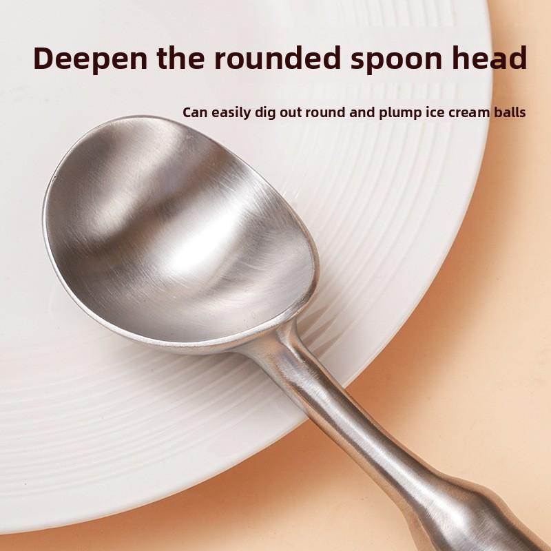 Stainless steel ice cream spoon, ice cream magic tool, self-melting long-handled ice cream spoon, fruit scoop ball