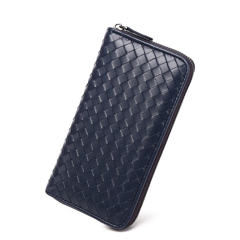 Новый кошелек со стильным женским кошельком из овчины с головным убором + большой вместимостью + плетеный стильный кошелек для нескольких карт