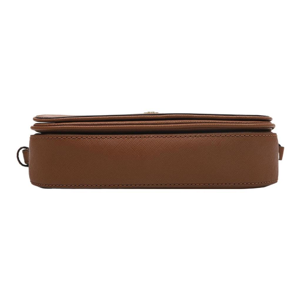 Tory Burch Emerson Metal Logo Adjustable Shoulder Strap Textured Leather Crossbody Bag Women bags Brown 134839-909