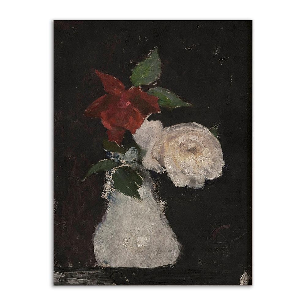 Moody Flower Canvas Painting Vintage Botanical Poster And Print Still Life Dark Flower Wall Art Picture Decoration Room Home Art