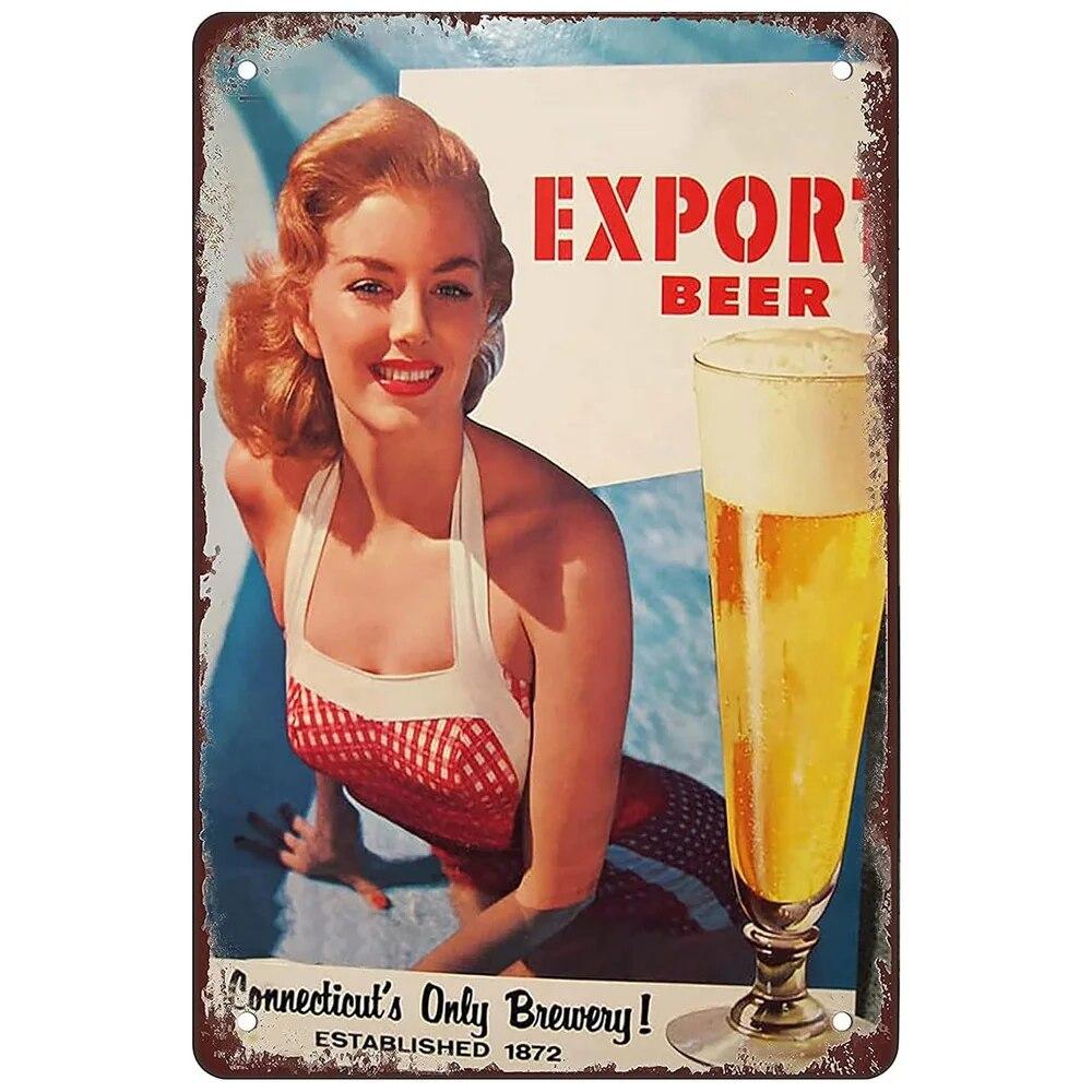 Винтажная красота, пивные чашки для девочек, металлические жестяные вывески, тарелка, Настенный декор для мужчин, пещера, бар, гараж, кафе, клубы, ретро постеры, доска