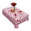 Valentine's Day Tablecloth Love Heart Tablecloth Rectangular Square Romantic Table Cover for Anniversary Wedding Party