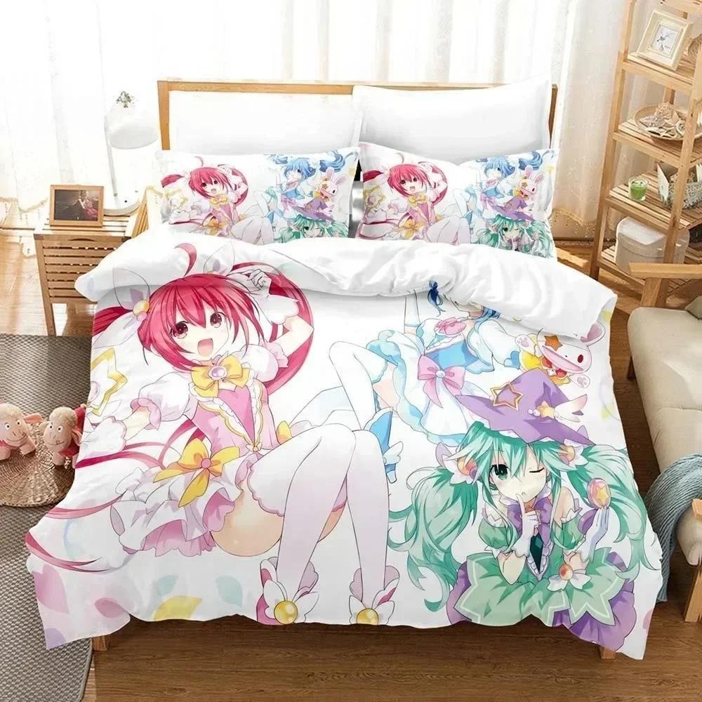 3D Аниме Кавайные Девушки Date A Live Iv Комплект Постельного Белья Односпальный Твин Полный Квин Кинг Размер Комплект Постельного Белья Взрослый Детский Спальня Комплекты Пододеяльников