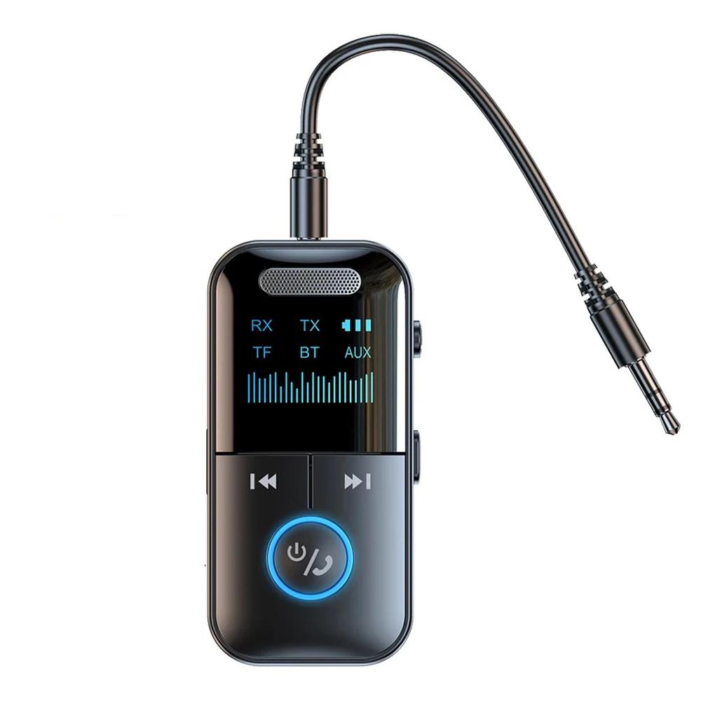 Bluetooth 5.4 аудио адаптер 3.5 мм Aux аудио приемник передатчик беспроводной Bluetooth адаптер для динамика наушники автомобиль поддержка TF карта