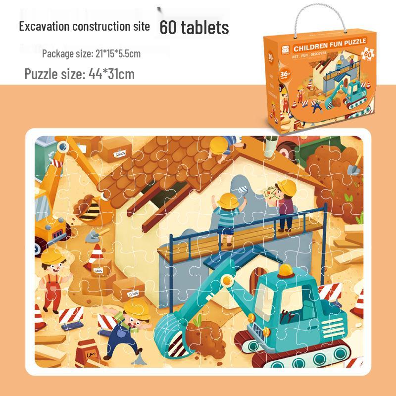 Детская коробка пазлов с крупными деталями для возраста 3-6 лет: Идеально для детского сада, праздничных подарков и раннего обучения