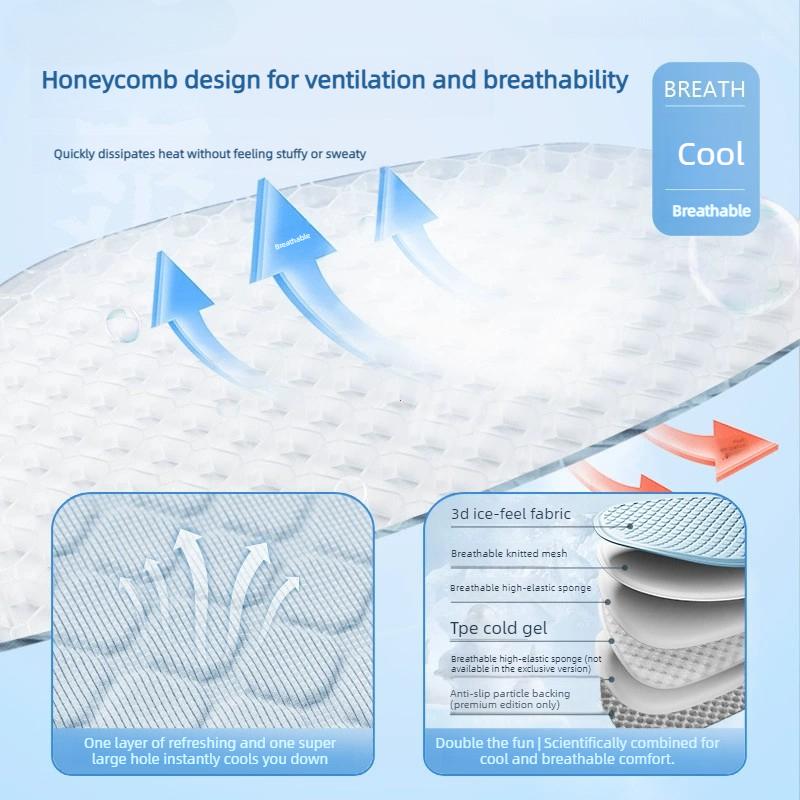 Universal Summer Ice Silk Silicone Gel Car Seat Cushion Ventilated Cooling Seat Pad for Office and Vehicle