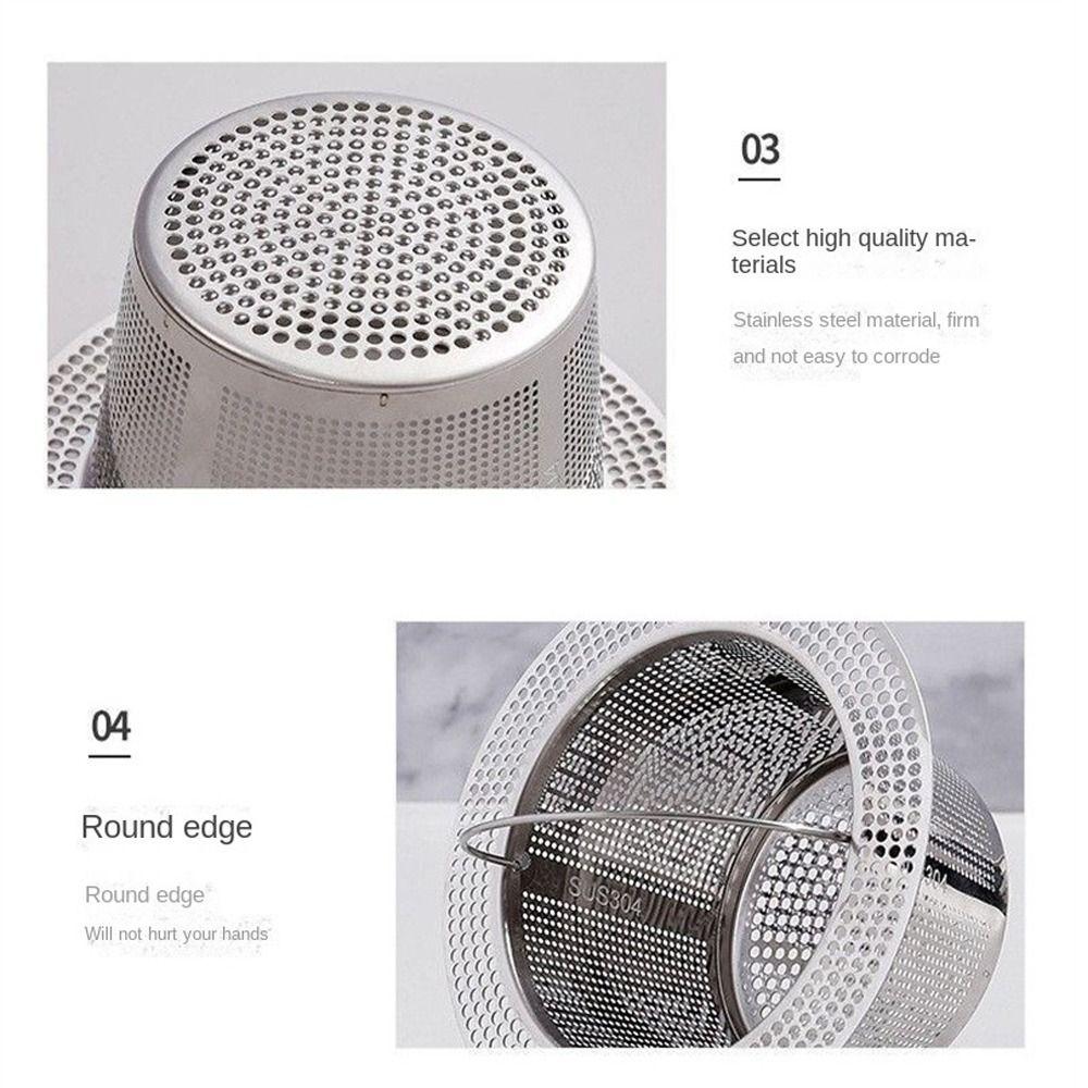 With Handle Sink Strainer Stainless Steel Mesh Trap Drain Filter Kitchen Bathroom Accessories