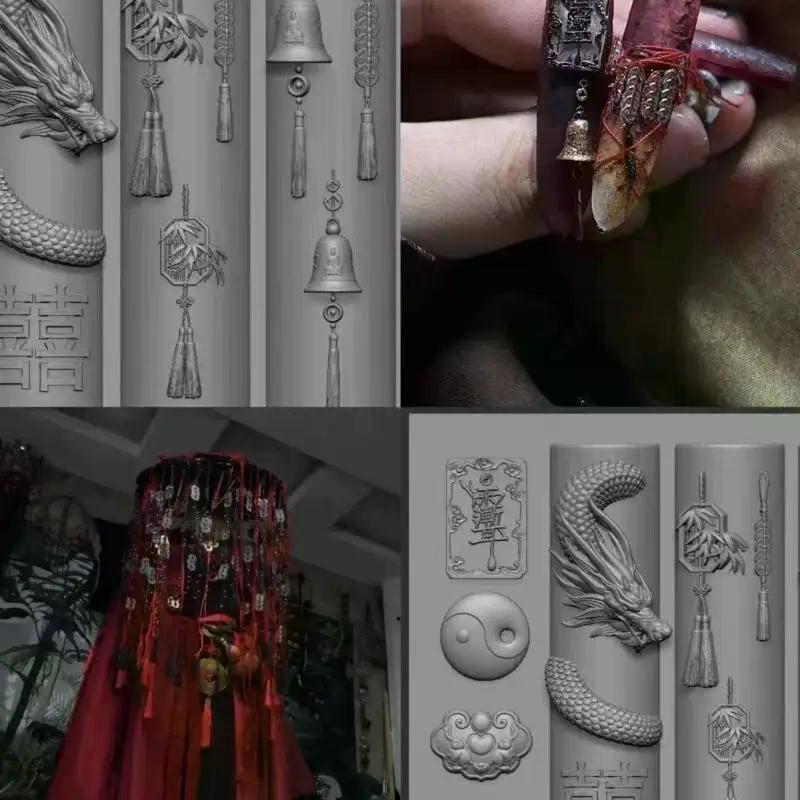 3D прозрачные силиконовые формы для ногтей - Бабочка Цветок Бант Цепочка с бусинами Шаблоны, Инструменты для DIY сладкого дизайна ногтей Маникюра