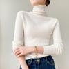 Осенний офисный женский мягкий базовый свитер с длинным рукавом и высоким воротником, женский элегантный вязаный теплый повседневный топ, модные тонкие пуловеры 28977