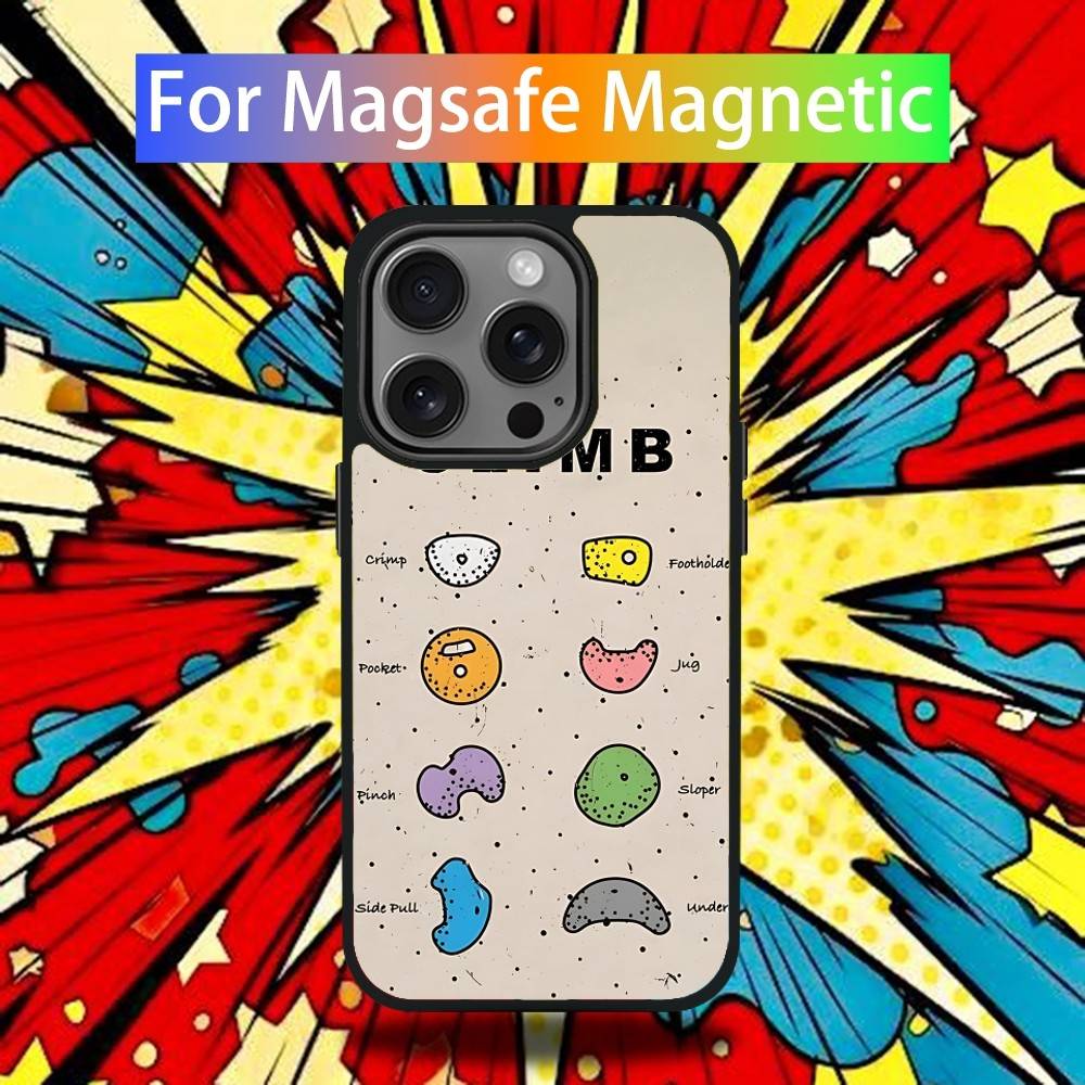 Rock Climbing Wall Phone Case For iPhone 17,16,15,14,13,12,11 Pro,Max,Plus,Mini,Air,E Magnetic Magsafe Cover