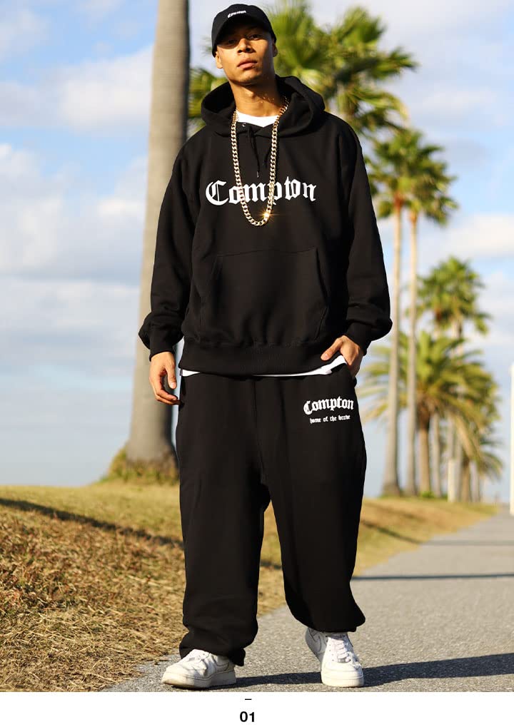 Топ с длинным рукавом и низ Ace Flag Compton, хип-хоп, оверсайз, уличный стиль, размер XL, черный, мужской комплект, B-boy, хоп, силуэт, худи, танцы, стиль,