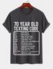 2026 New Pure Cotton Tshirt Elderly Humor Text Meme Print Tshirt Casual Crew Neck Short Sleeve Street Style Top