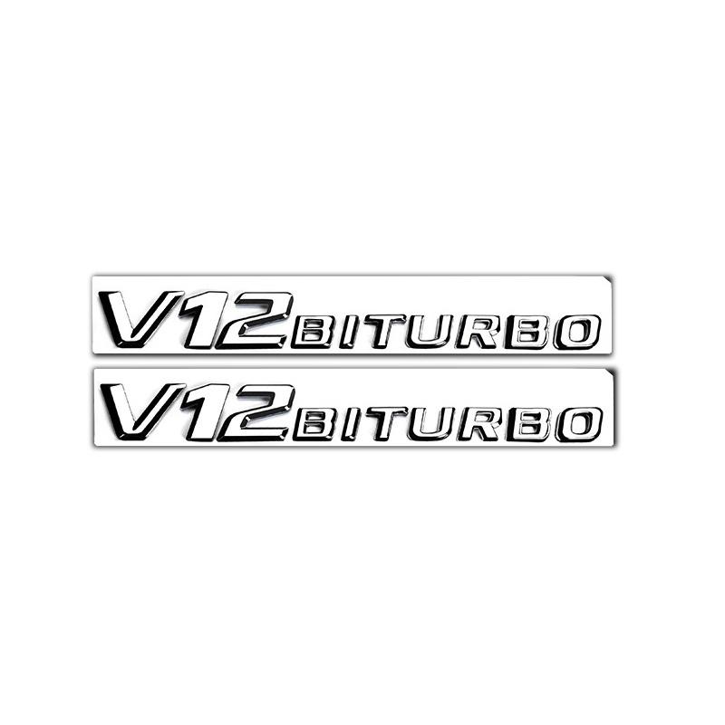 Universal Car Fender Emblem Badge V8 BITURBO 4MATIC+ For Mercedes Benz W220 W201 W222 W204 W176 W124 W212 W213 W177 Accessories