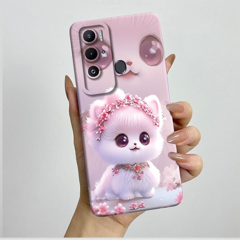 For Tecno Pova Neo Case LE6 LE6h Kawaii Cat Butterfly Flowers Fundas Silicone Soft Cover Case For Tecno Pova Neo PovaNeo Bumper