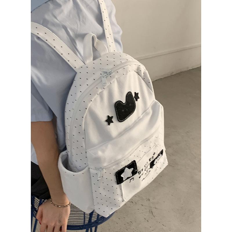Polka dot cute cartoon student schoolbag female 2025 new fashion casual backpack versatile large capacity backpack