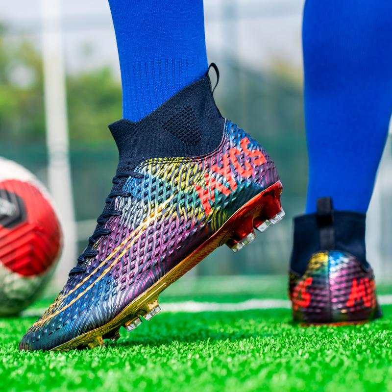 Men's Soccer Shoes Large Size Ultralight Football Boots Boys Sneakers Non-Slip AG/TF Soccer Cleats Ankle Boots Unisex