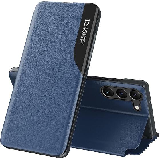 Чехол для Galaxy S23 Ultra, Модный тонкий бизнес-чехол-книжка с магнитной застежкой Smart View, Противоударная защитная накладка для Samsung Galaxy S23