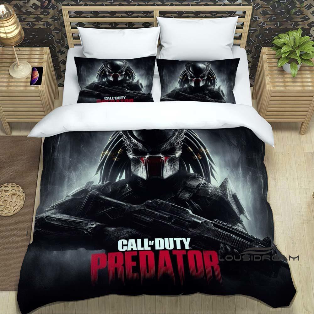 This bedding set features a print inspired by the movie "The Predator." It's an exquisite set including a duvet cover and pillow