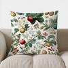 Christmas Floral & Ornamental Throw Pillow Cover With Short Plush Print For Living Room Sofa Decoration Cushion Cover