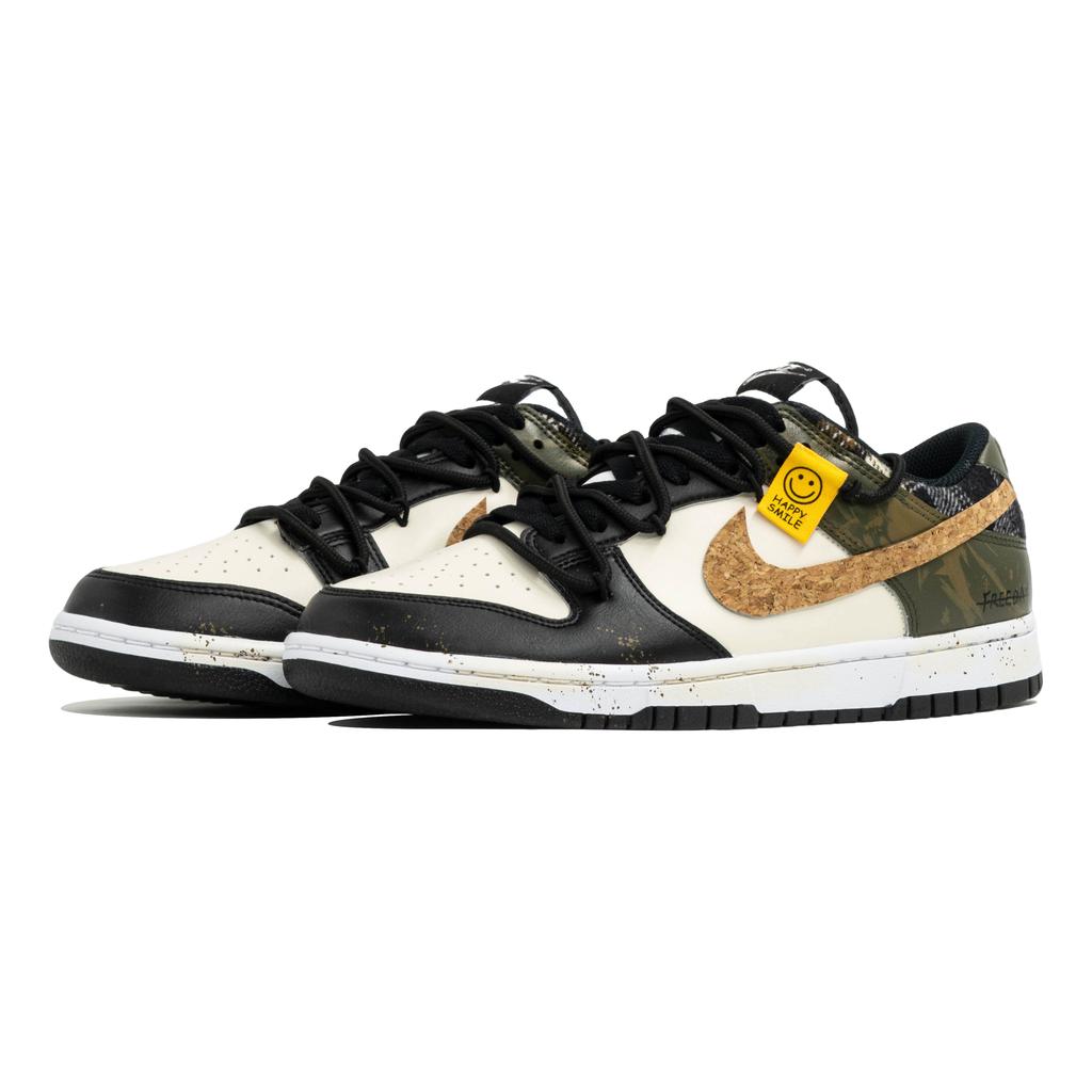 Nike Dunk Wild Time, Kaleidoscope Shopping Bag Abrasion Resistant Low top Skateboard Shoes Unisex Black White Green DD1391-100(Team113-S-BOX)