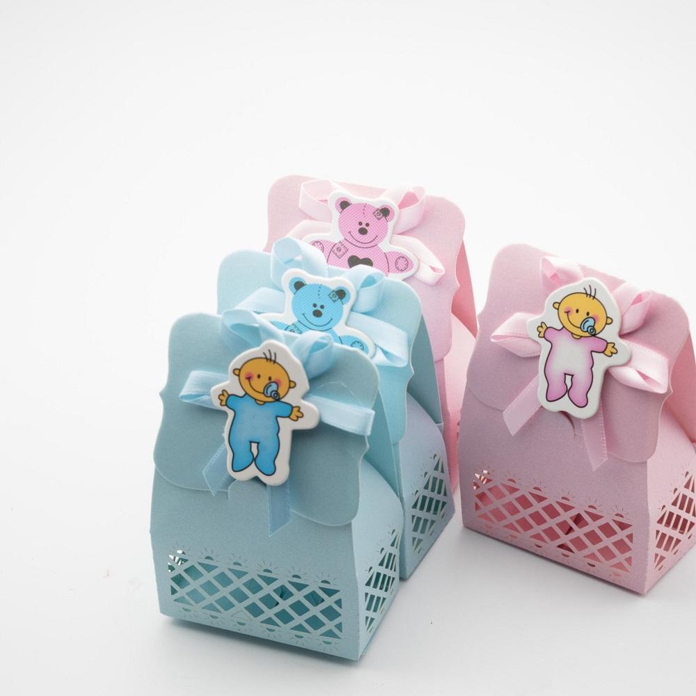 Бумажная упаковка, детский подарок на вечеринку, лента, коробка конфет на день рождения, 12 шт., принадлежности для свадебной вечеринки, сумки для новорожденных, аксессуары для детского душа цвета конфет