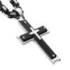 Ожерелье с подвеской в ​​форме креста черного цвета, ожерелье из нержавеющей стали, звено-цепочка, ожерелье для мужчин, винтажное религиозное молитвенное ювелирное изделие, подарок