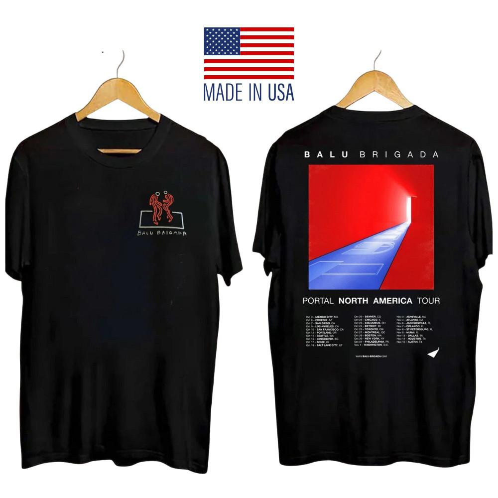 Футболка Balu Brigada Inspired Portal North America Tour 2025, двусторонняя, унисекс