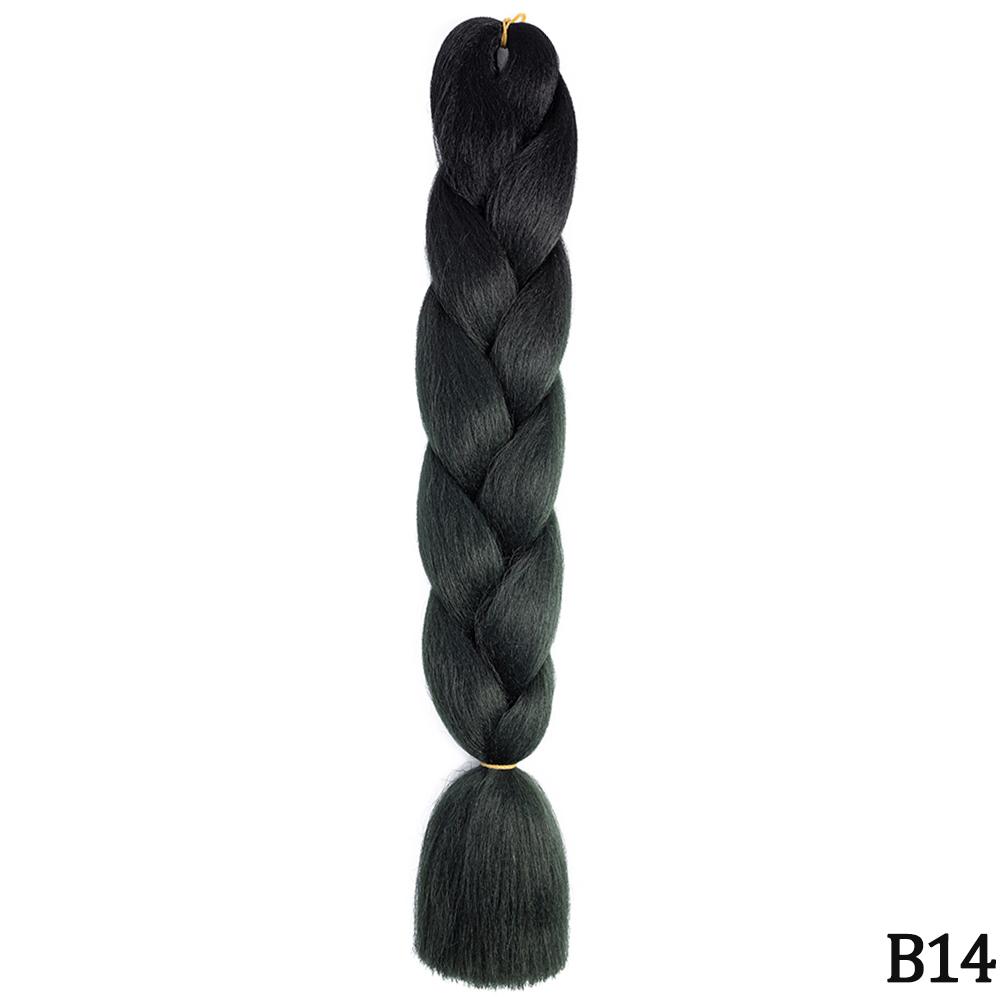 Jumbo Braid 24 дюйма Синтетические плетения волос Ombre Jumbo Наращивание волос для женщин DIY Косы для волос Розовый Фиолетовый Желтый Серый