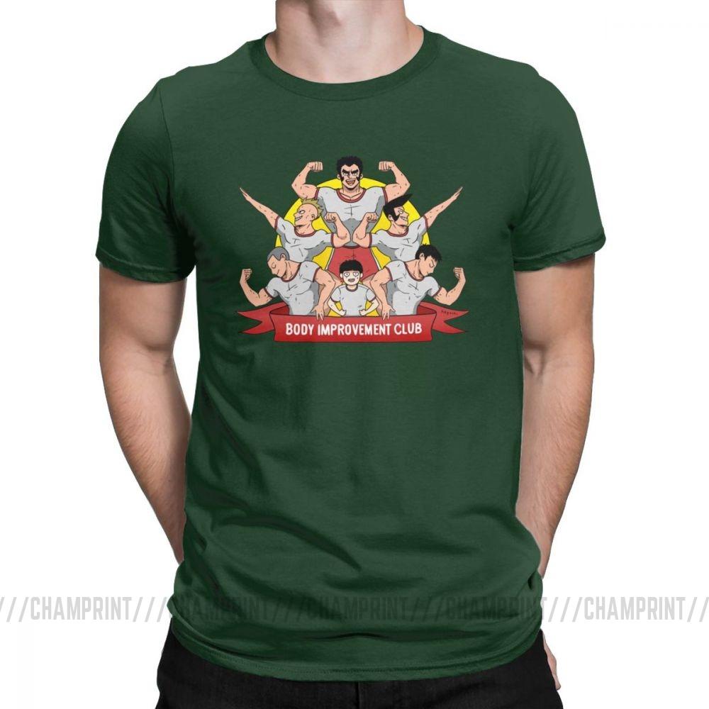 Men S T Shirt Mob Psycho 100 Body Improvement Club Humor 100 Cotton Tees Short Sleeve