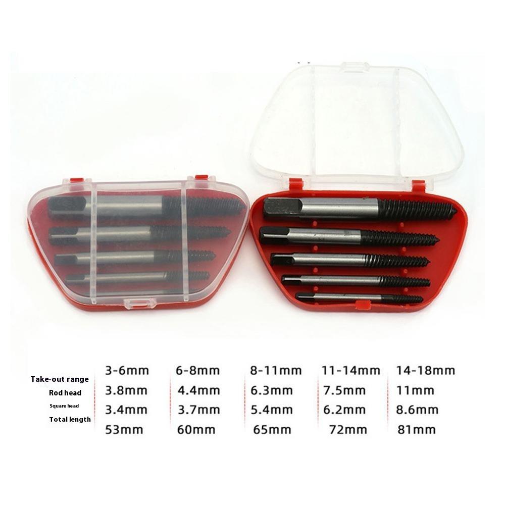 Набор экстракторов поврежденных винтов 5 шт. Высокоуглеродистая сталь Набор для удаления сломанных болтов Инструмент для деревообработки