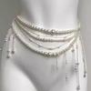 Многослойное ожерелье с бахромой из жемчуга, дизайн нишевый, с темпераментом легкой роскоши, поясная цепочка, личность, преувеличенное ожерелье, ювелирные изделия, женский высокий вкус