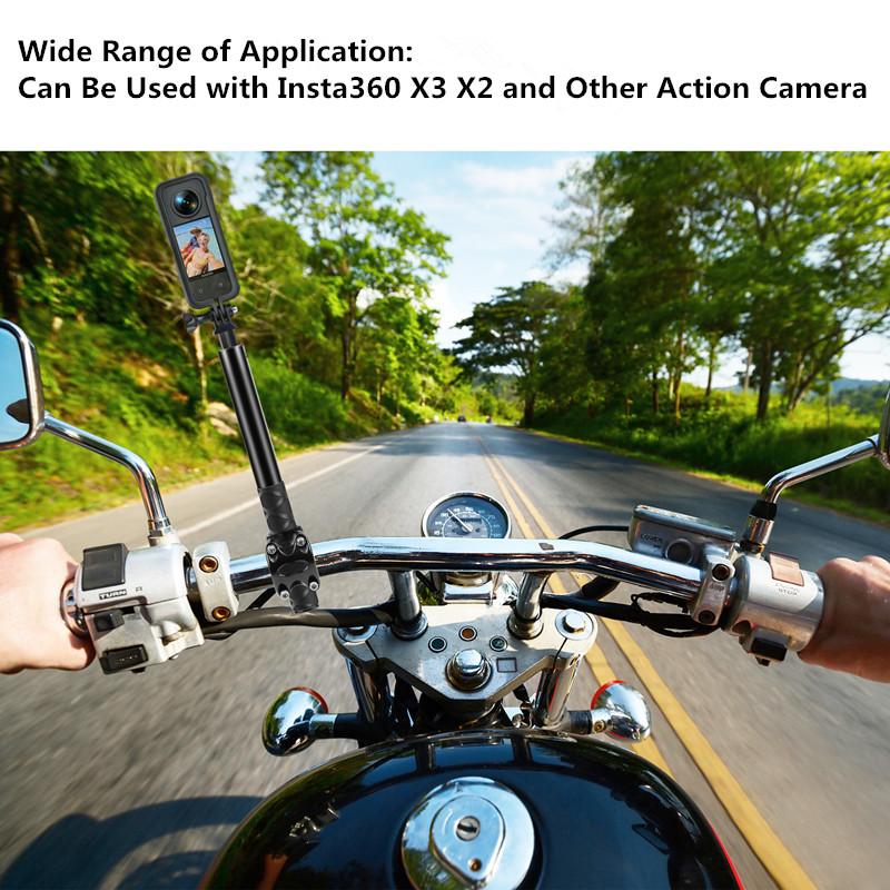 Motorcycle Bike Adjustment Handlebar Mount Selfie Stick Bicycle Monopod for GoPro 13 12 10 DJI Insta360 X5 X4 Camera Accessory