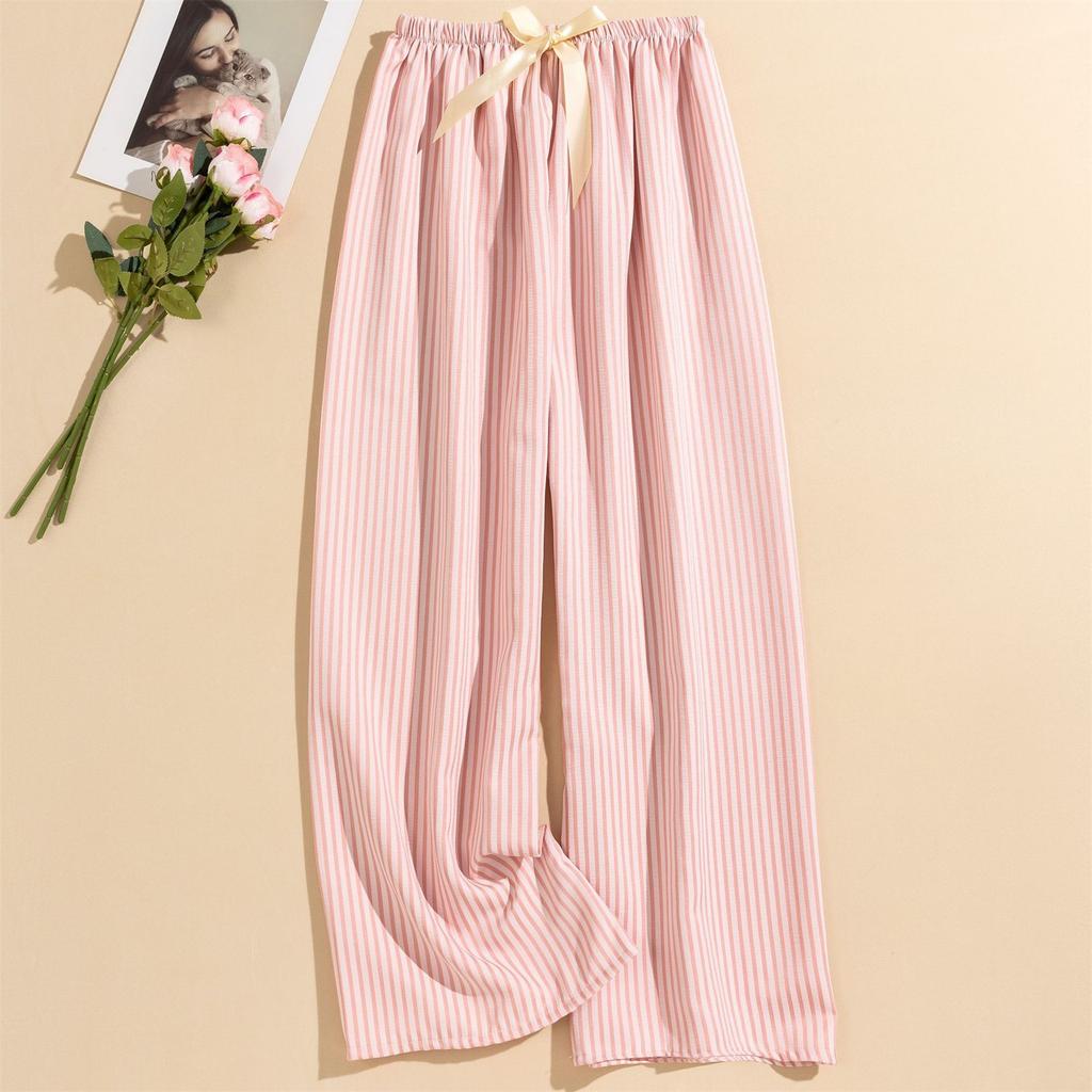 Women's Casual Fashion Sleep Pants Striped Loungewear Pants Wearable As Outerwear High-Waisted Pants