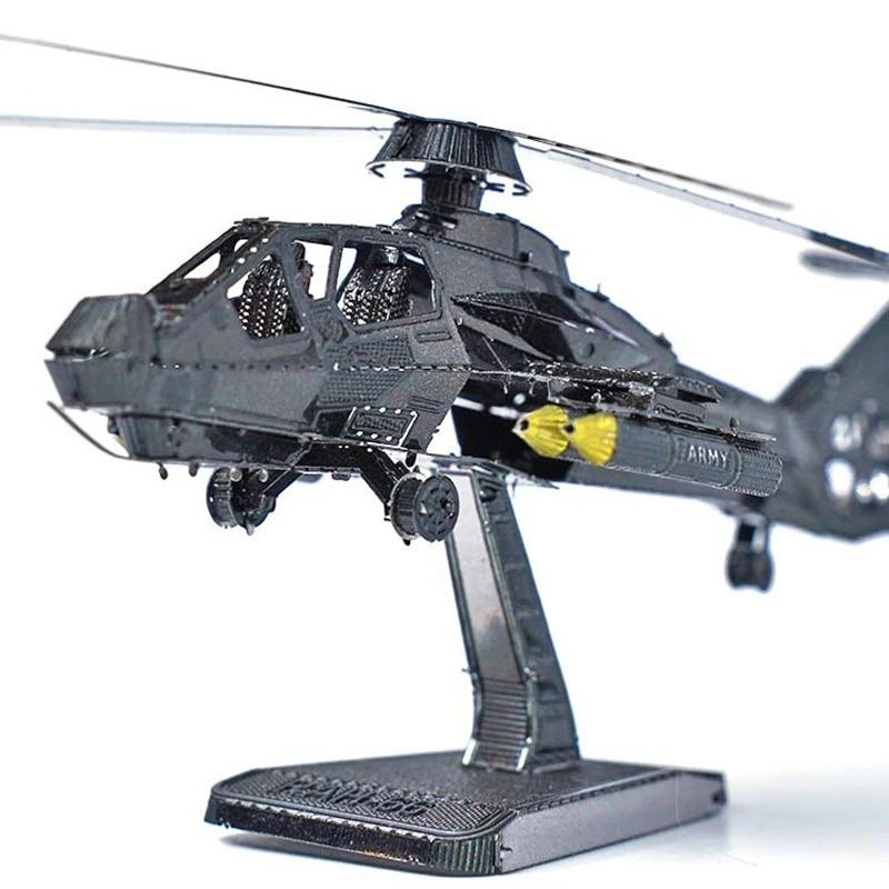 3D Металлический Пазл Comanche RAH-66 Боевой вертолет Сделай Сам Ручная Сборка Модель Пазлы Строительные Блоки Игрушки Для Детей