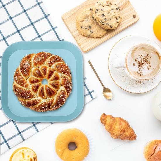 4 шт. легкие небьющиеся тарелки, многоразовые посудомоечная машина, микроволновая печь, безопасные обеденные тарелки, красочные повседневные квадратные круглые тарелки для кухни, кемпинга