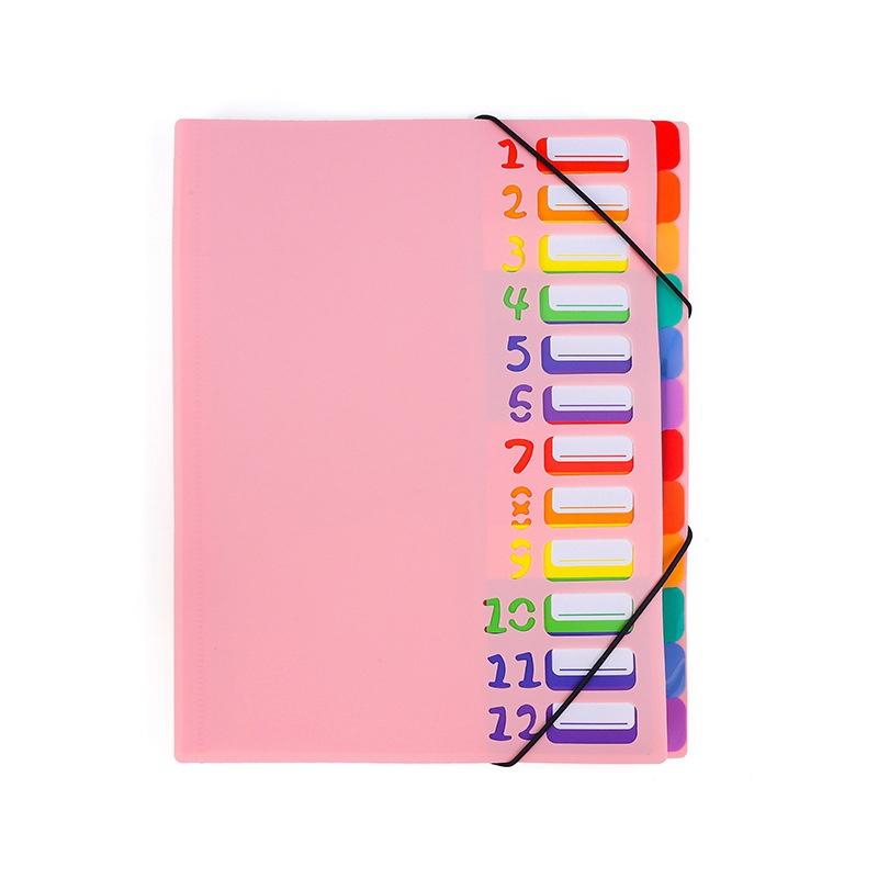 Папки для файлов формата А4 на 12 страниц, органайзер для документов Rainbow с прорезными карманами, настольный органайзер YSL