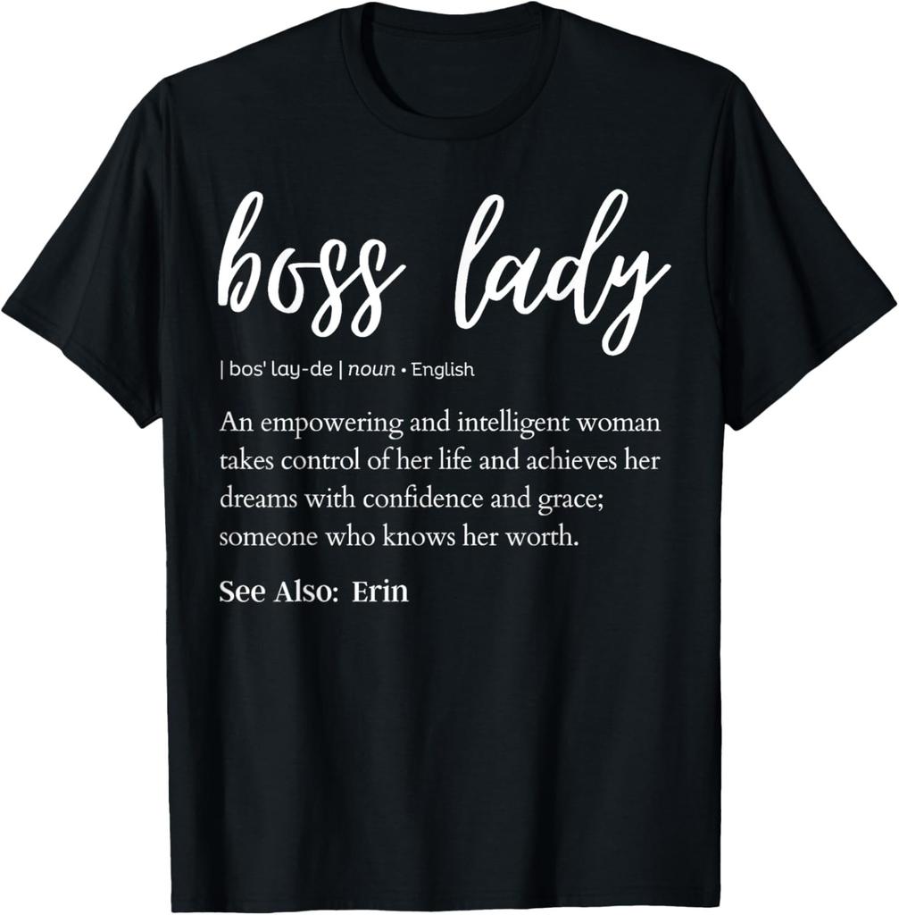 Novelty Boss Lady Definition Erin Wife Girl Business T-Shirt
