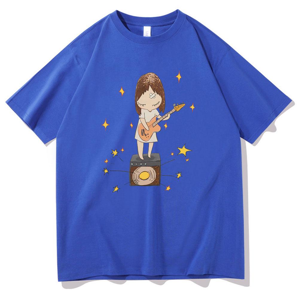 Yoshitomo Nara Футболка с принтом Guitar Gurl Мужская Женская Мода Мультяшная Оверсайз Короткий Рукав Унисекс Повседневная Винтажные Футболки