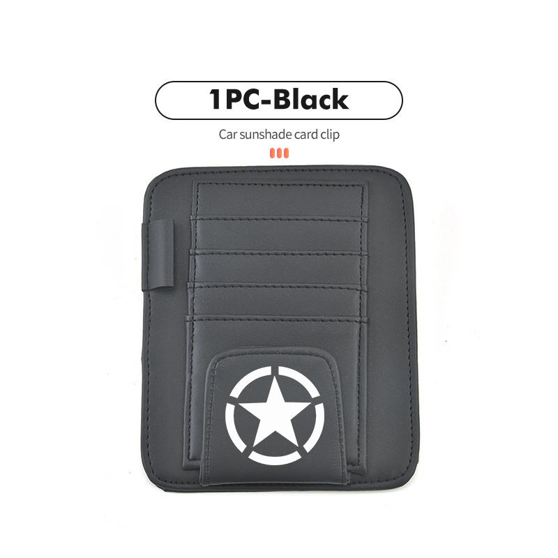 AKI2 Car Sunvisor Storage Clip Multi-Pocket Card Ticket Clip Organizer Interior Accessories For Jeep JK JL JKU TJ YJ CJ Wrangler