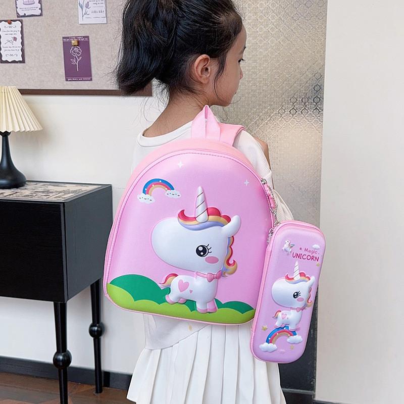 Charming Unicorn 3d Pvc Backpack For Preschoolers With Large Capacity And Waterproof Features Ideal For School Activities