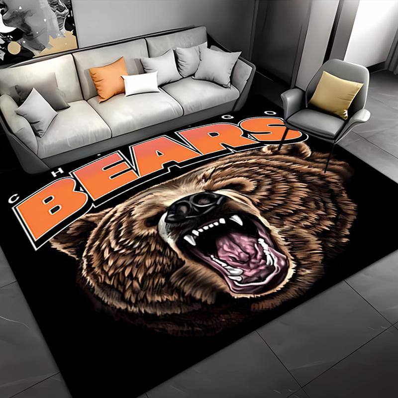 1 шт. Коврик для входа с логотипом Chicago Bears, Нескользящий ковер, Декор для комнаты, Декор для улицы, Кухонный коврик, Коврик для двери - Машинная стирка, Легко чистить