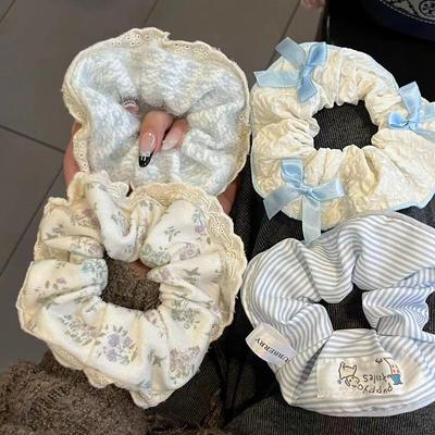 Весеннее голубое кружевное кольцо для волос: Стиль феи, шик и мода для милых девочек