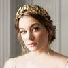 Women Headband  Leaf Flower Hair Crown Head Piece Gold Band Bridal