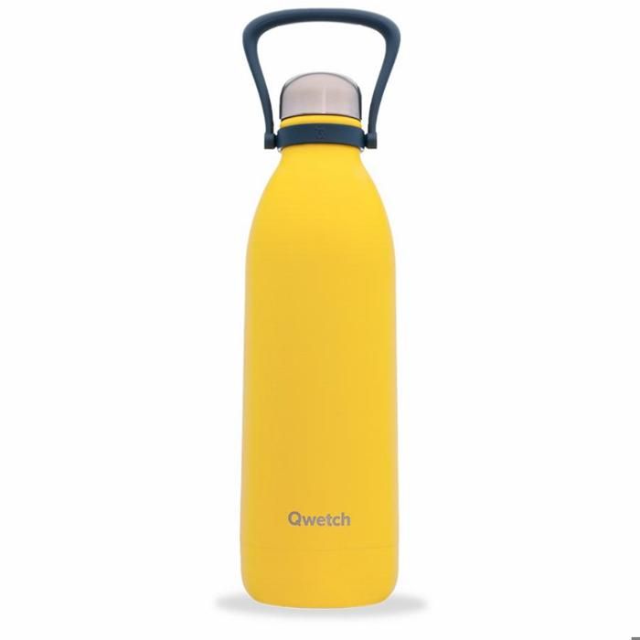 Bouteille isotherme - qwetch - pop - 1.5 l - jaune - acier inoxydable 304 - étanchéité garantie