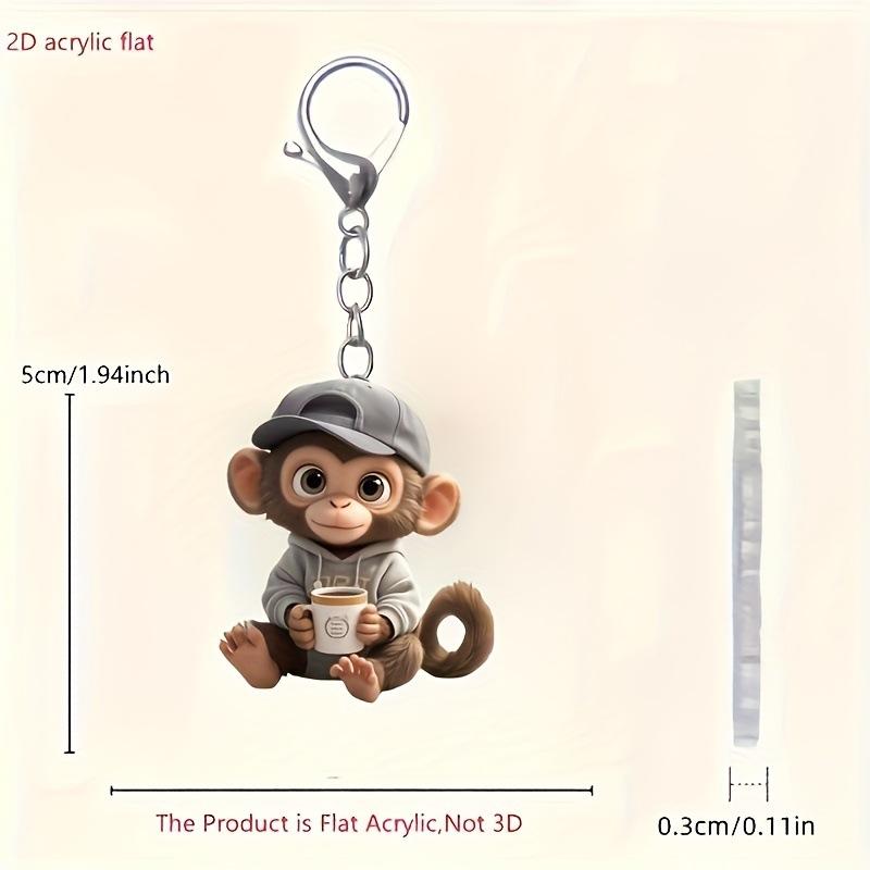 Punch The Monkey Plush Doll Keychain Cartoon Anime Toy Bag Pendant Colleague Desk Ornaments Gift