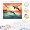 RUOPOTY Рамка «сделай сам», картина по номерам, дельфины, животные, картина по номерам, ручная роспись, акриловая краска на холсте для подарка «сделай сам», 40x50 см