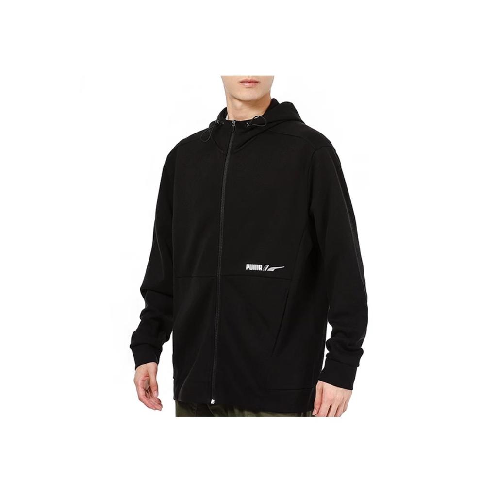 Puma Logo Print Training Hooded Jacket Мужская куртка Черный 846533-01