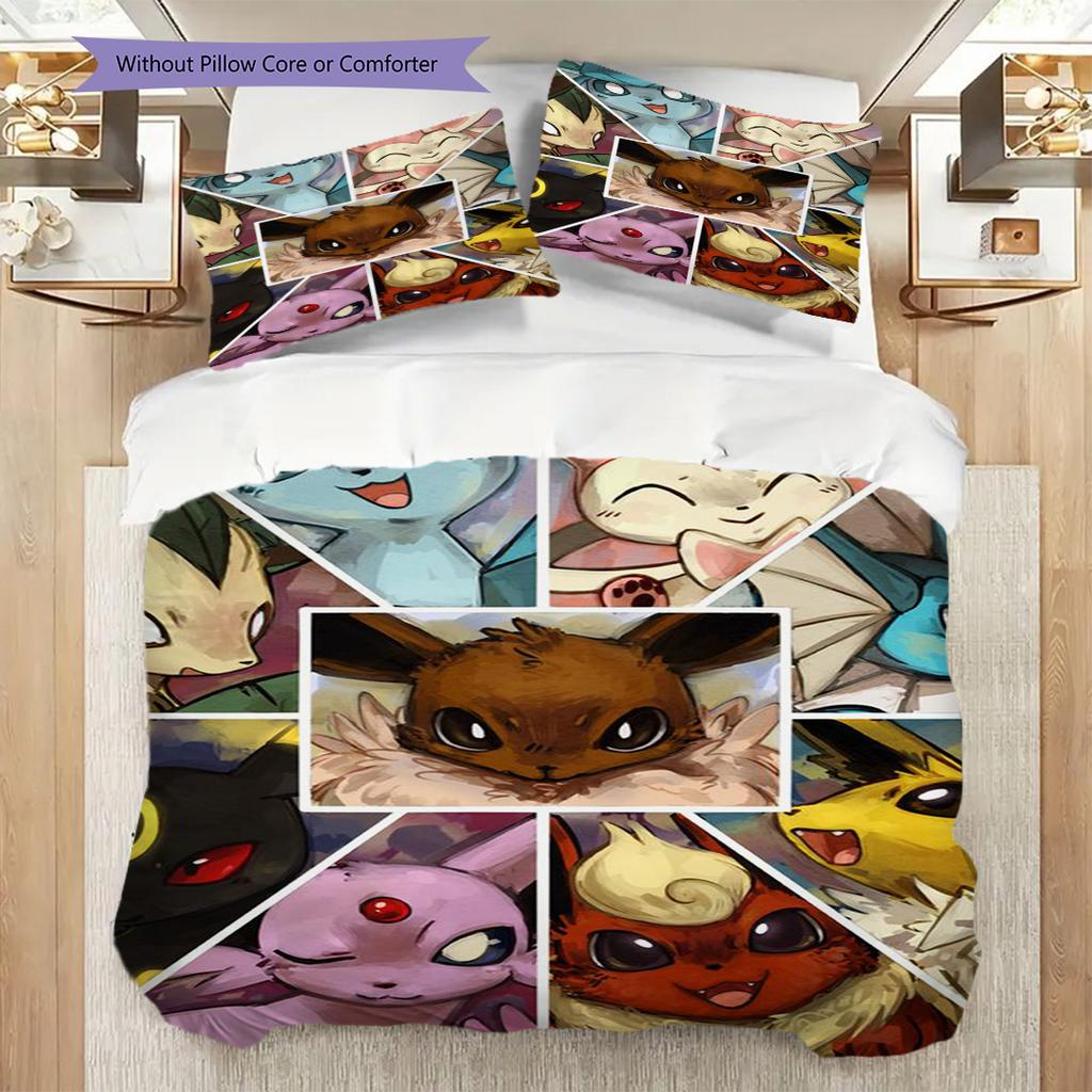 Evolutionary Eeveelutions Pokmon Collage Bedding 1 Duvet Cover 2 Pillowcase Without Core Christmas Birthday Gift