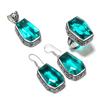 Natural Indicolite Tourmaline Gemstone 925 Sterling Silver Jewelry Set A0W22